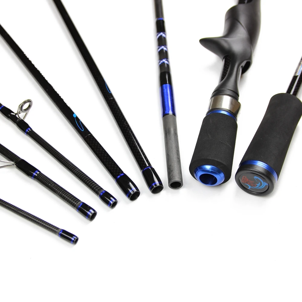 ROSEWOOD 8-Piece Portable Fishing Lure Rod Spinning Casting Handle In One Rod 10-30g 15-45g Lure Weight Travel Rod With Bag  (12)