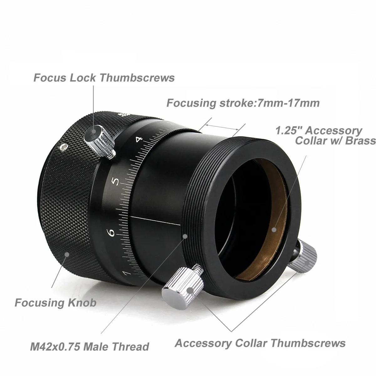 Helicoidal de Alta Precisão para Telescópio Guidescope com Anel de Compressão de Bronze Svbony Polegada Duplo Focalizador - Finder & F9173a 1.25 7 Home & Garden