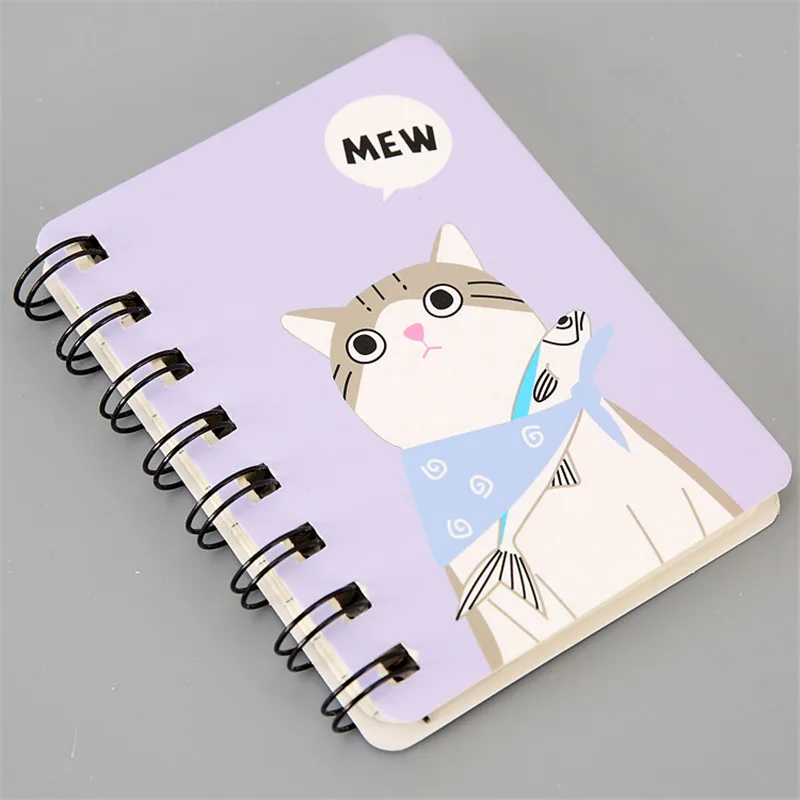 A7 бумажный блокнот Kawaii Милая спираль спиральная записная книжка мультяшный