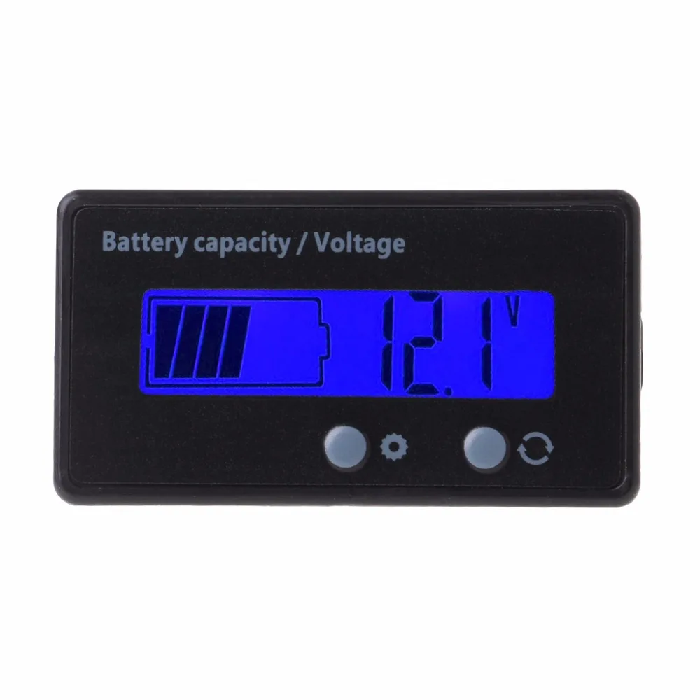 

8-70V Blue LCD Acid Lead Lithium Battery Capacity Indicator Voltmeter Gauge 2in1 Tester Tools