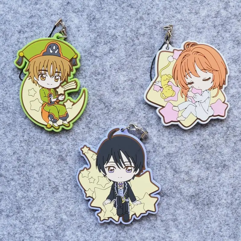 

CARDCAPTOR SAKURA CLEAR CARD Anime KINOMOTO SAKURA LI SYAORAN Rubber Keychain
