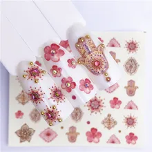 1 pçs frutas natal adesivos de unhas flores pplants água decalque gato padrão 3d manicure adesivo decoração da arte do prego m2r05