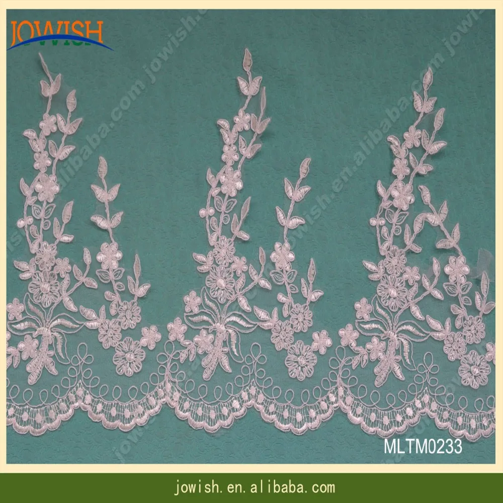 Off White Flower Embroidered Lace Trim Polyester Ribbon Free Shipping 3yards/lot | Дом и сад