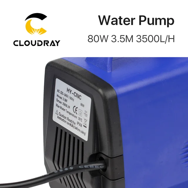 Submersible Water Pump 80W 3.5M 3500L/H IPX8 220V for CO2 Laser Engraving Cutting Machine 3