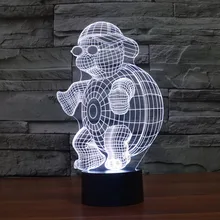 [Семь Neon] черепаха акрил 7 Цвета настольная лампа 3D светодиодный светильник ночник Сокол Тысячелетия свет