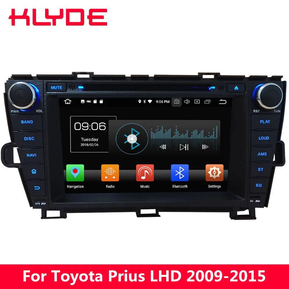

KLYDE 8" 4G WIFI Android 8.0 Octa Core PX5 4GB RAM 32GB ROM Car DVD Player Radio GPS Navigation For Toyota Prius LHD 2009-2015