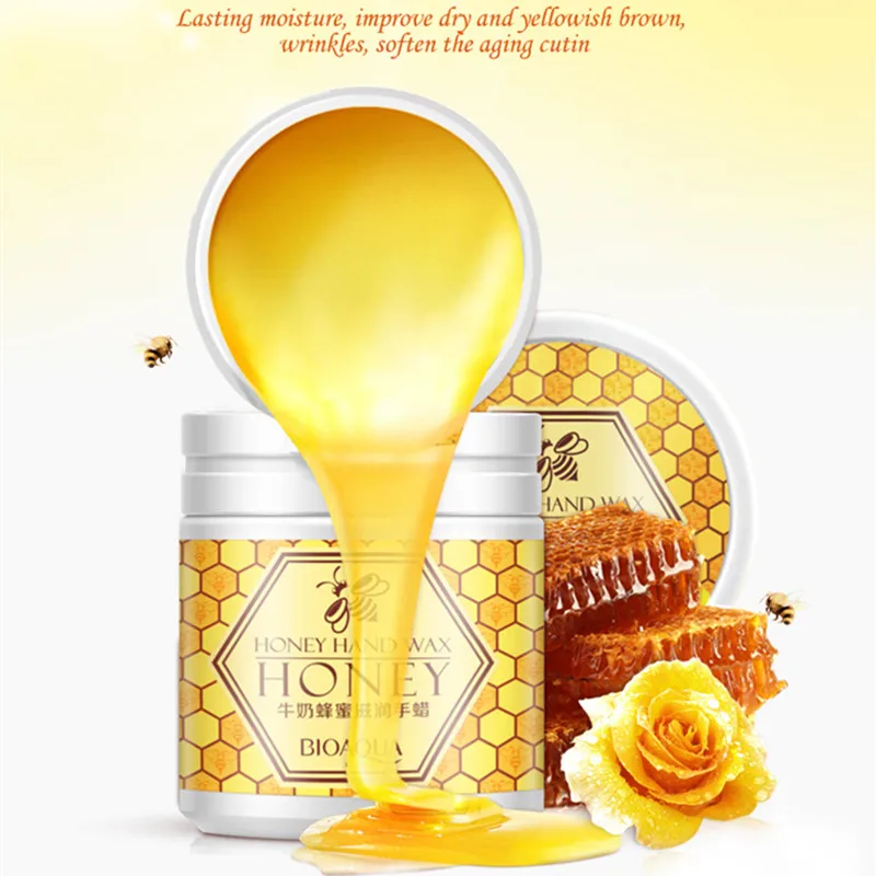 BIOAQUA Milk Honey Paraffin Wax Hand Mask Moisturizing Whitening Skin Care Exfoliating Calluses Hand Film Hand Cream Hand Care 6