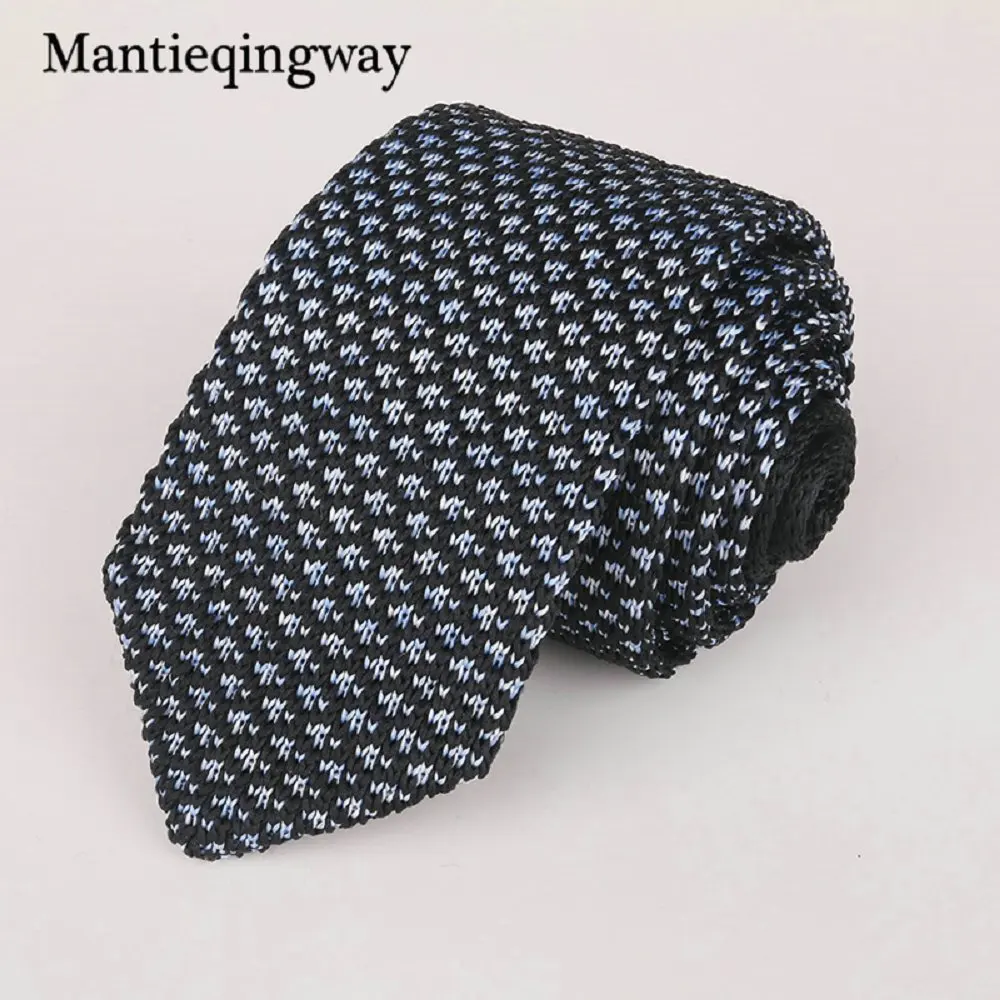 Mantieqingway 6 см Вязаные Галстуки для мужчин s деловой костюм галстук сплошной цвет обтягивающий мужской тканый галстук - Цвет: 084