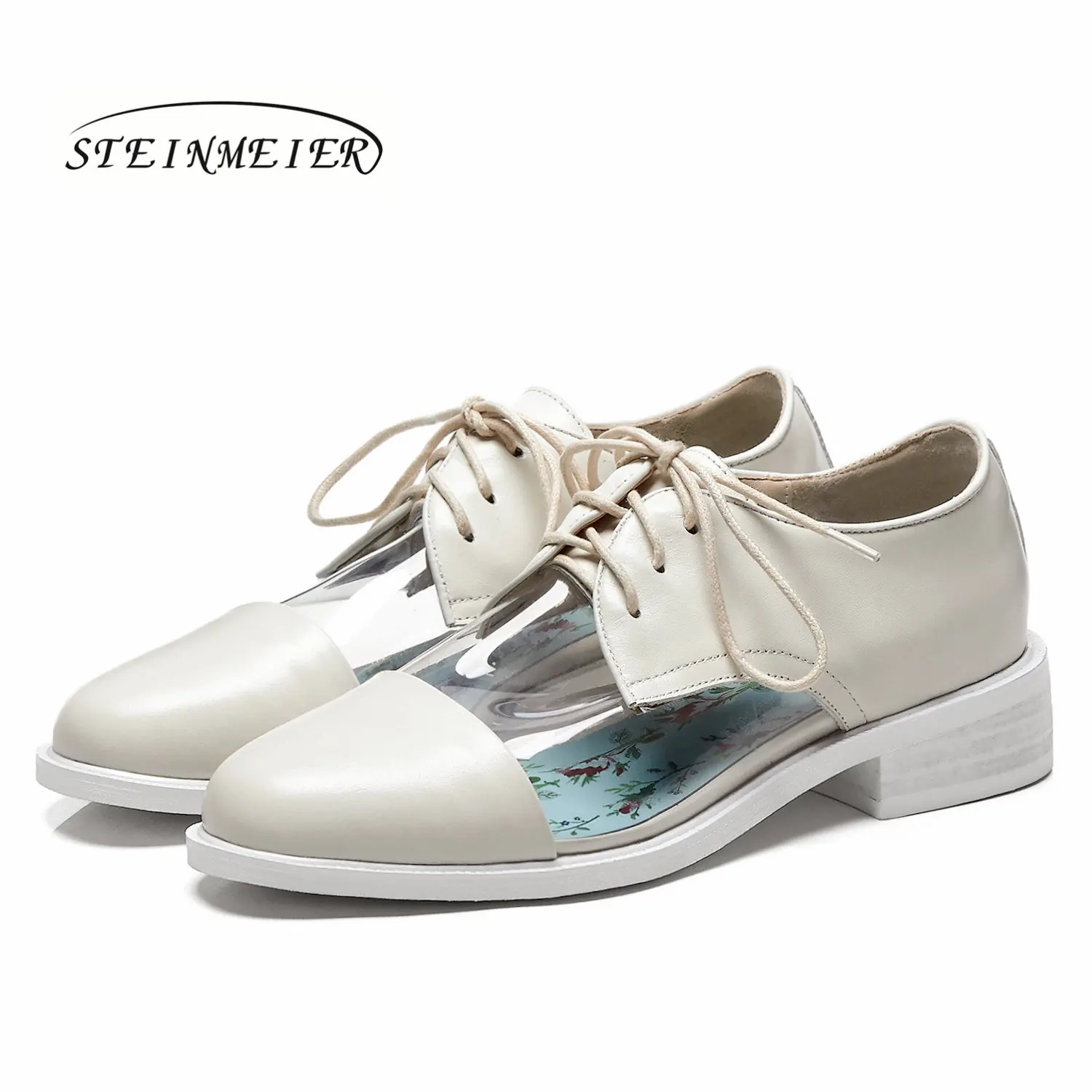 Women flats spring single oxford shoes genuine leather flat platform fashion shoes for woman brogues laces shoes - Цвет: white