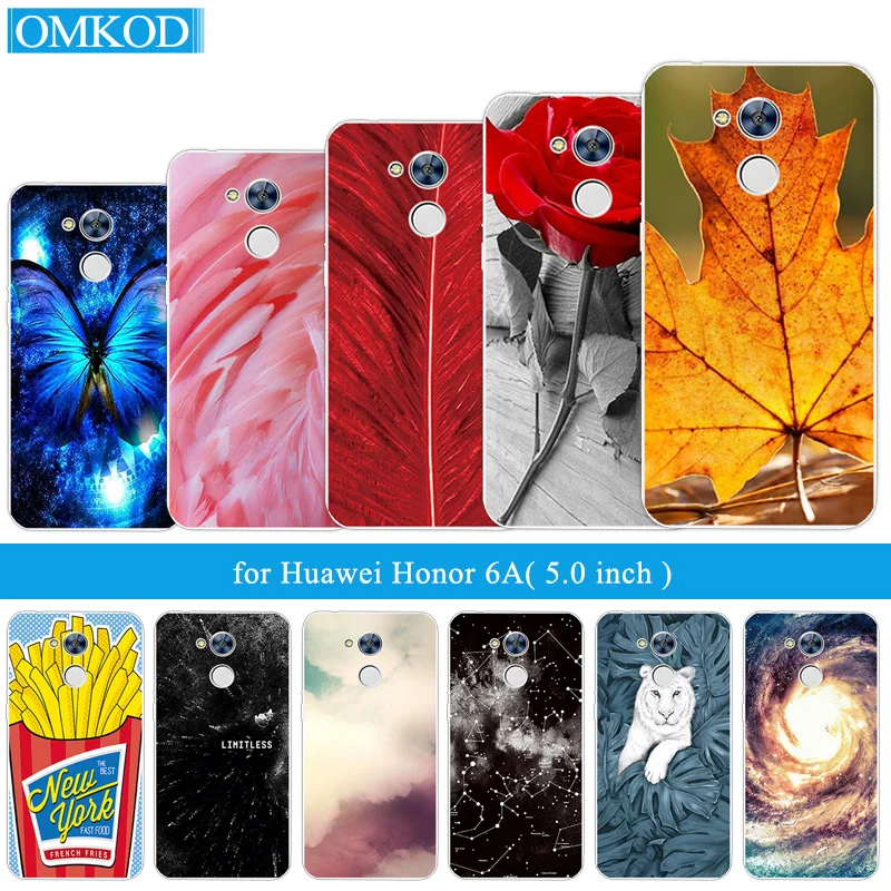 Прозрачный ТПУ чехол для Huawei Honor 6A 5 0 &quotМягкий силиконовый черный матовый