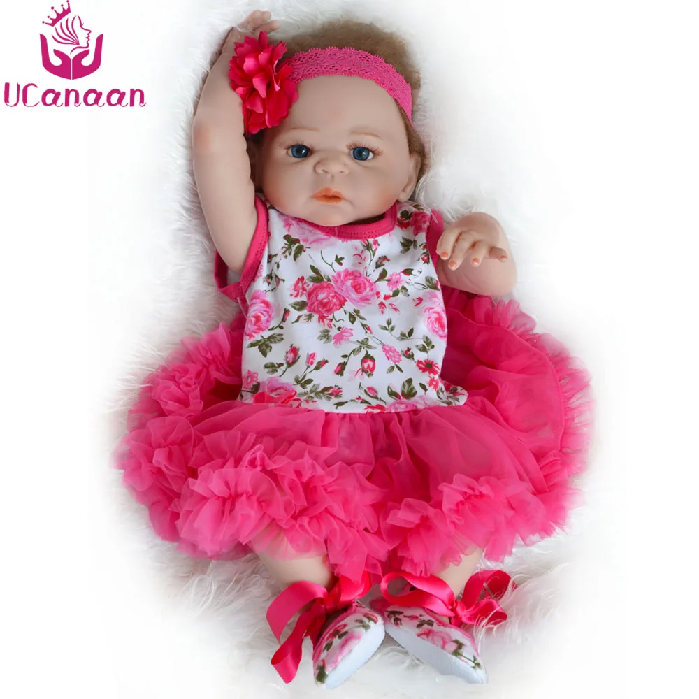 UCanaan/55 см/22 ''силиконовые куклы Reborn Baby полного тела виниловые игрушки ручной