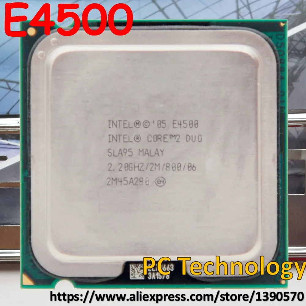 Процессор Intel E4500 cpu Core2 Duo процессор SLA95(2 M, 2,2 GHz, 800 MHz) LGA775 отправка в течение 1 дня