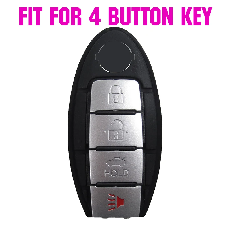 Pulsante Ax 4 Per Nissan 370Z Altima Maxima Murano Rogue Sentra Versa Titan Skin Holder Silicone Car Remote Key Fob Shell Cover