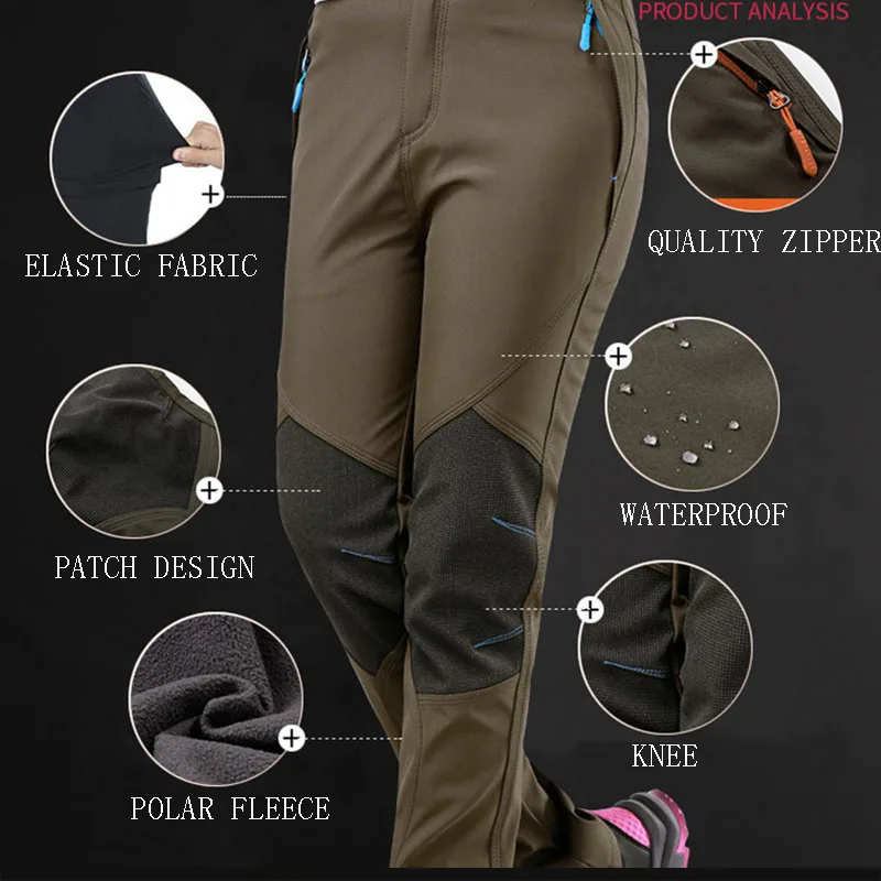 RAY GRACE открытый зима водонепроницаемые брюки для туризма для мужчин женщин Альпинизм флис брюки для девочек Рыбалка дышащие спортивные мотобрюки