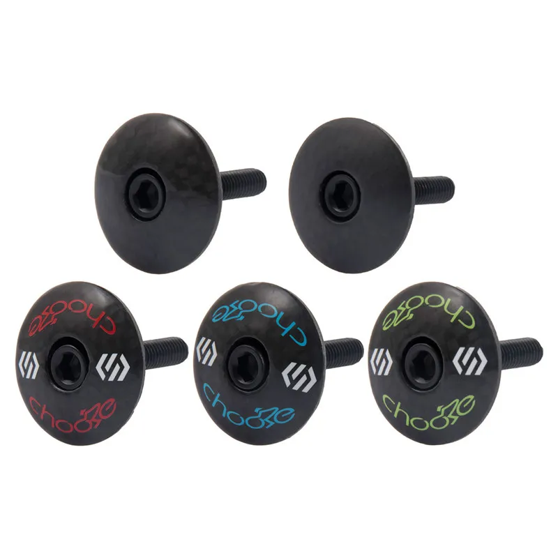 

CHOOSE 1-1 / 8 " Road Bike Carbon headset Top Cap With M6*30 MM Aluminum CNC Headset bolts Mtb Bike Stem Cover Bike Accessory
