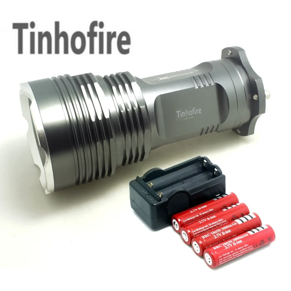 

Tinhofire 35W 6000 Lumens CREE XML XM-L 5x T6 LED Flashlight Torch USE 4x 18650 Lamp light+4*18650 battery+travel charger