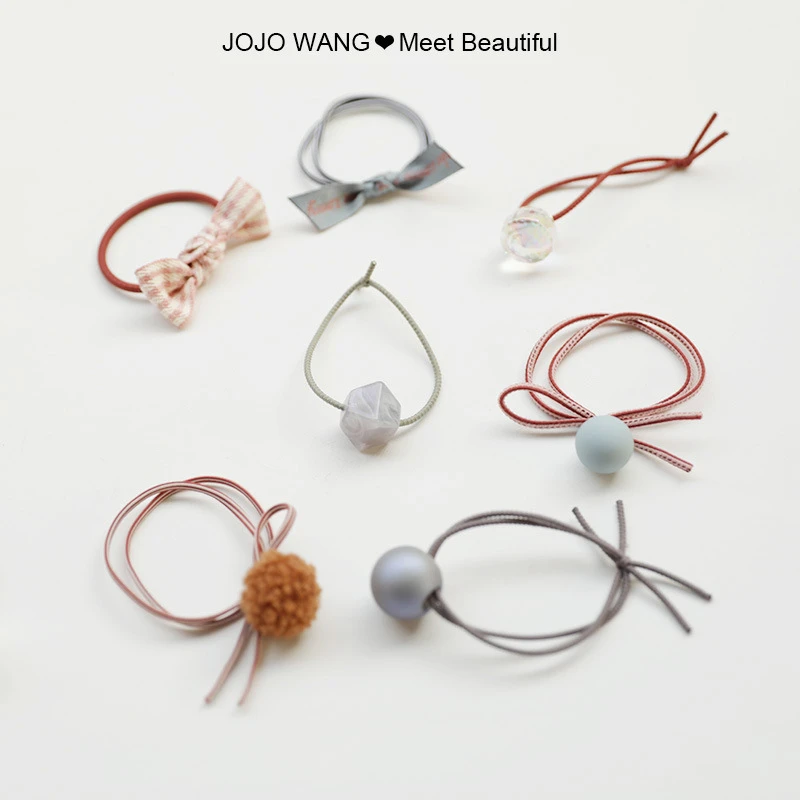 Korean Kawaii 7 Pcs A Pack Classic Fashion Head Rope Pearl Elastic Hair Bands Simple Colorful Rubber Band Multicolor Hair Ring Korean Kawaii 7 Pcs A Pack Classic Fashion Head Rope Pearl Elastic Hair Bands Simple Colorful Rubber Band Multicolor Hair Ring