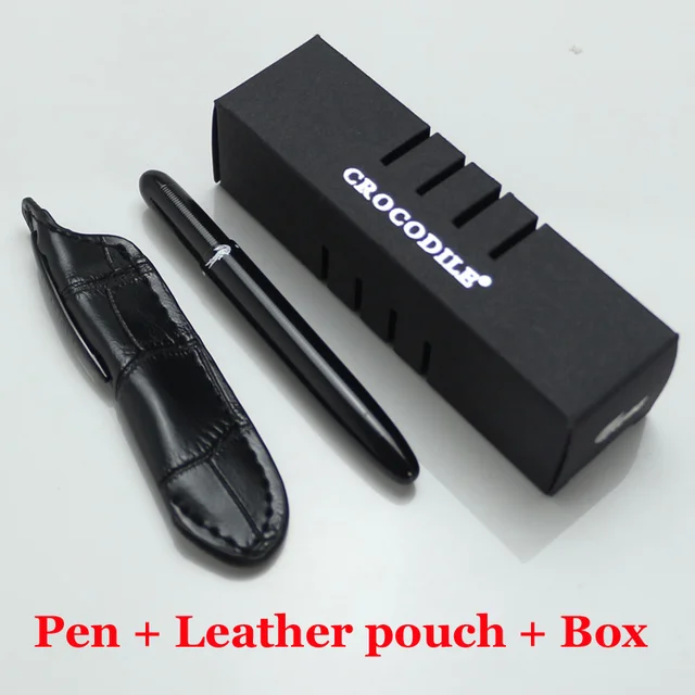 Mini Crocodile 9cm Ballpoint Pen Black And Leather Pouch Neat Mini Crocodile 9cm Ballpoint Pen Black And Leather Pouch Neat Convience Office Supplies Unique Metal Golden