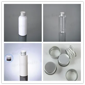 

100ML White/Clear/Frosted PET Bottle With Aluminum Lid Plastic Bottle,Travel Portable Cosmetic Containers,Refillable Bottle