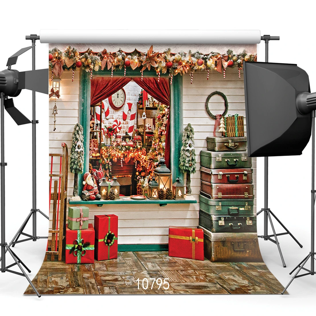 3X4FT-Christmas Party Decoration House Photography Backdrops Flower Gift Photo Studio Background 
