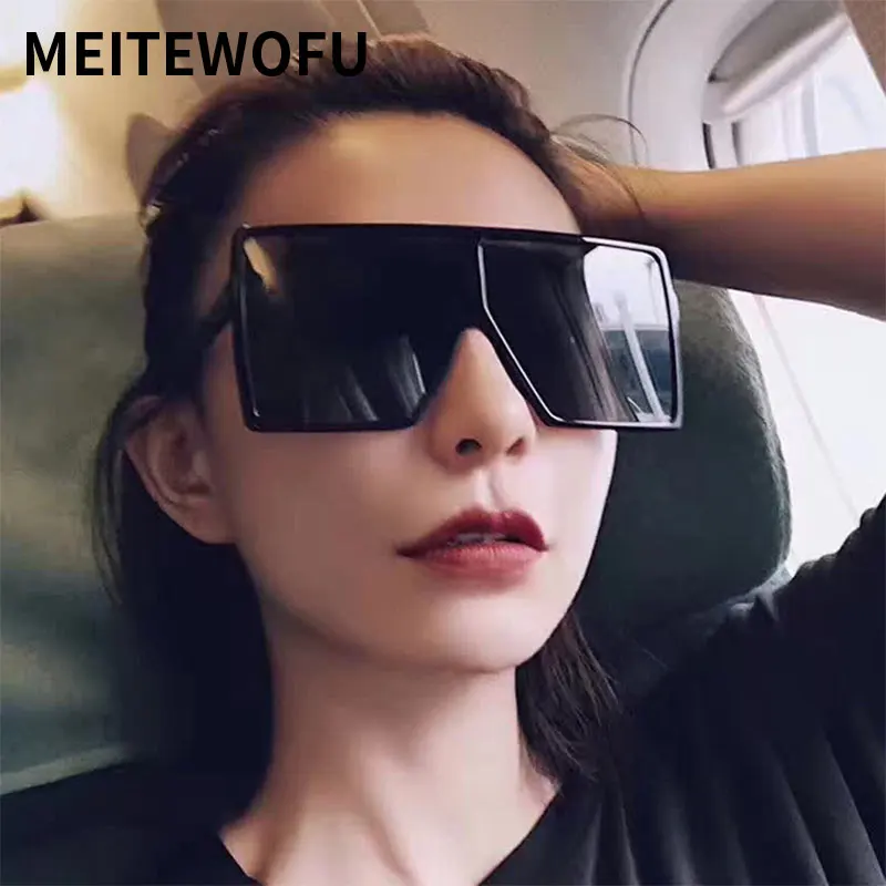 MEITEWOFU негабаритных солнцезащитные очки Для женщин мужчин Роскошные Брендовая