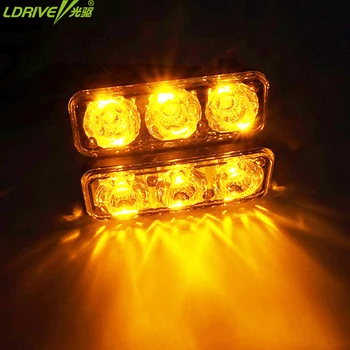 

Waterproof Car 3 Led Daytime Running Lights DRL With Turn Signal Lamp Auto Fog Light Universal For Bmw Toyota Dodge Kia