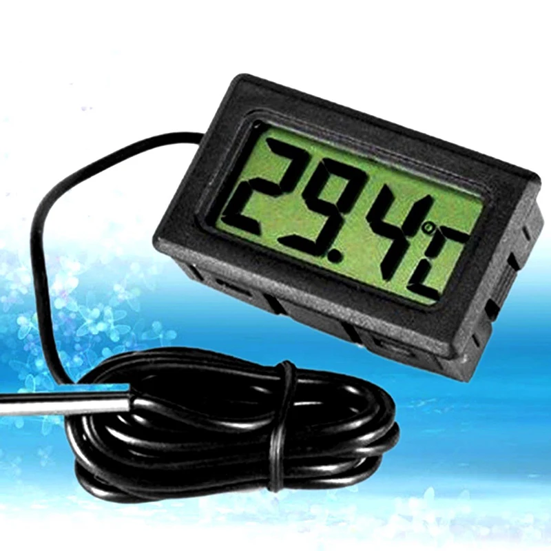 HELTC Digital LCD Display Car Interior Temperature Meter Tools Thermometer Temperature Sensor Cable 2M Wholesale