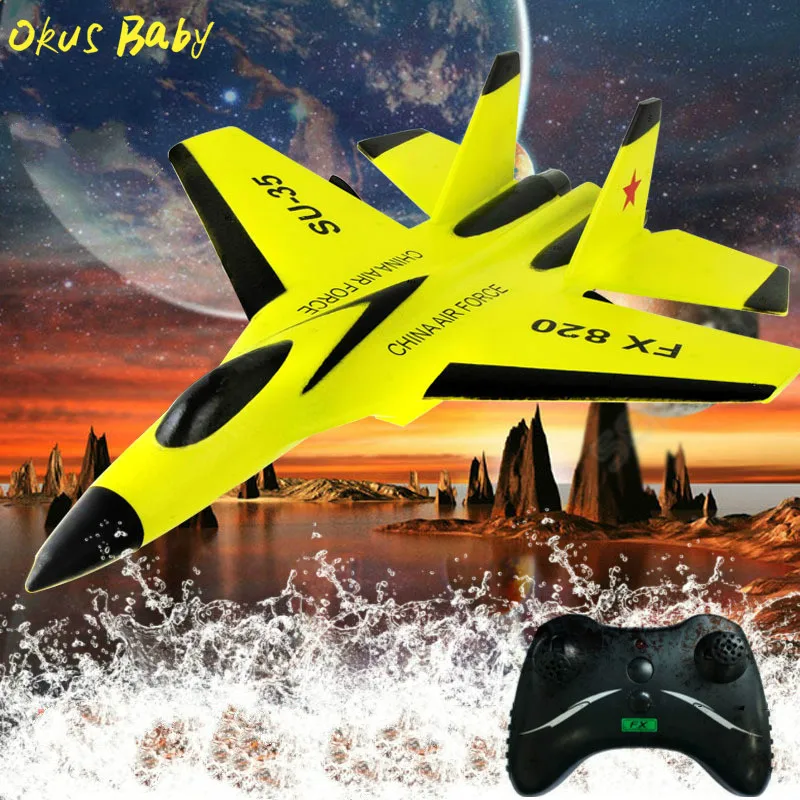 RC Plane Toy EPP Craft Foam Electric Outdoor RTF Radio Remote Control SU-35 Tail Pusher Quadcopter Glider Airplane Model for Kid
