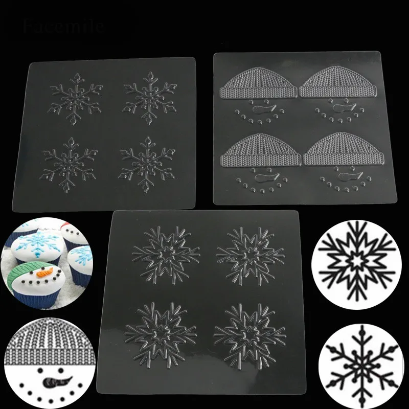 3 шт. пластиковые украшения для торта DIY формы для выпечки stencil рождественские вечерние Инструменты для торта