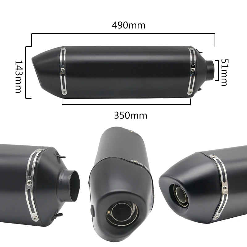 Sclmotos 51 мм мотоцикл глушитель Универсальный 490 длина для Akrapovic Yoshimura трубы CB600 KTM690