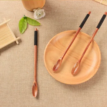 

100pcs Creative New Japanese Style Coffee Mixing Spoon Wooden Tea Spoon W9639