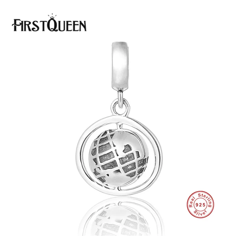 

FirstQueen Real 925 Sterling Silver Global Charm Beads Fit Original Bracelet Necklace Authentic Fine Jewelry