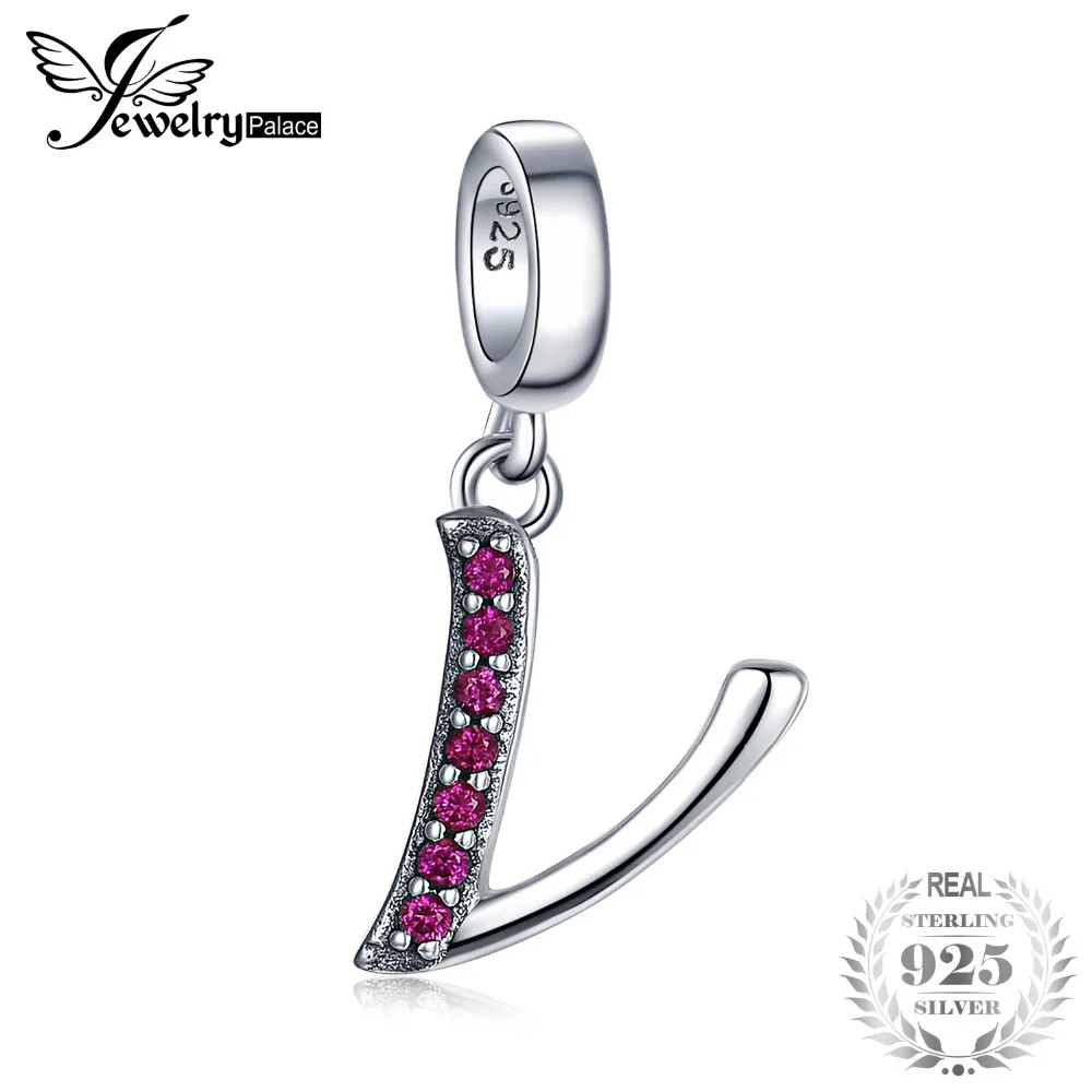JewelryPalace Золотой Желтый кубический цирконий Буква V подвеска круглая Fit Браслеты 925