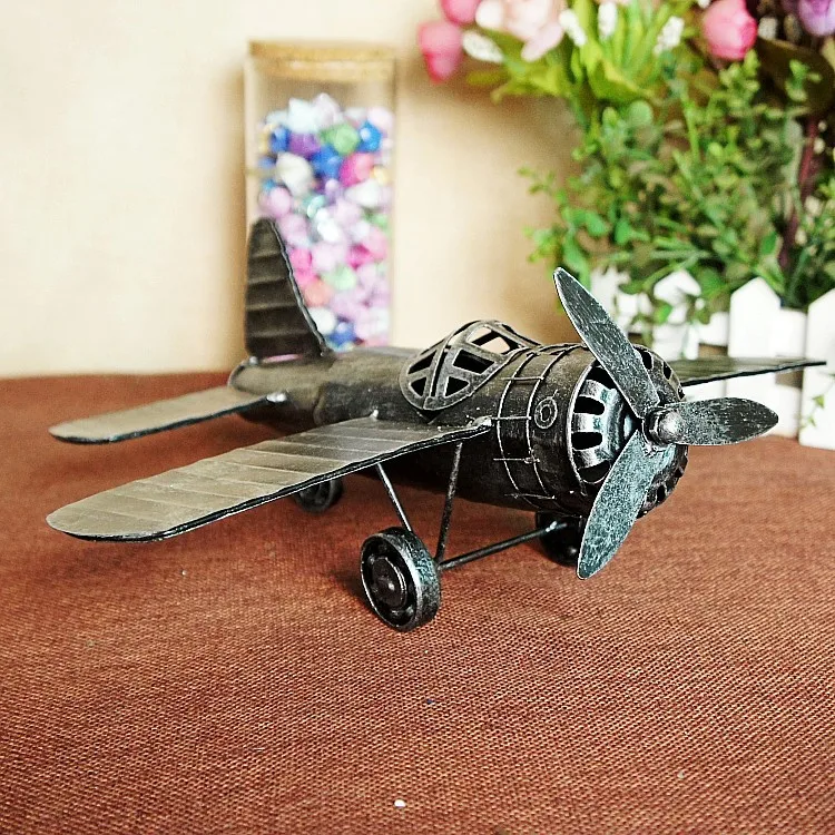 World War II Special offer Retro style Crafts ornaments Iron metal airplane model Gift desk decoration vintage home decor