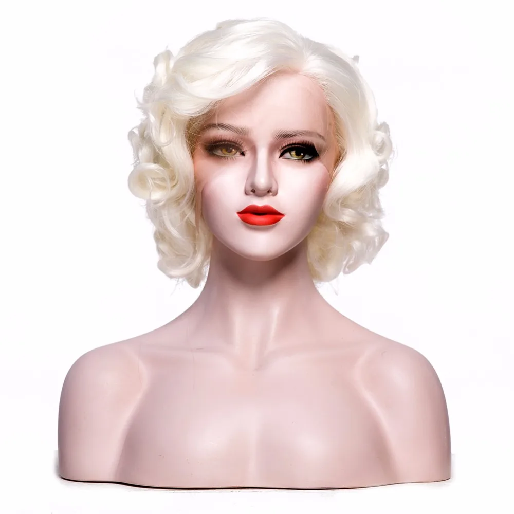Lady's Lace Front Wig Short Bob Synthetic Wigs For White Women Light