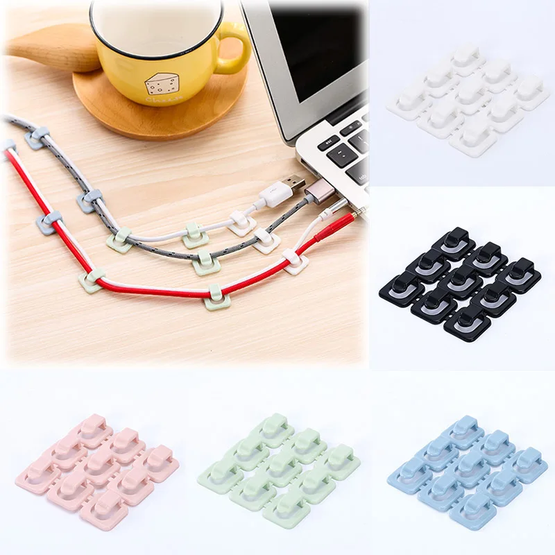 

1Set Wire Fixing Clip Fastener High Quality Holder Desk Clips Tidy Fixer Organizer Wire Line Cable Cord Wall