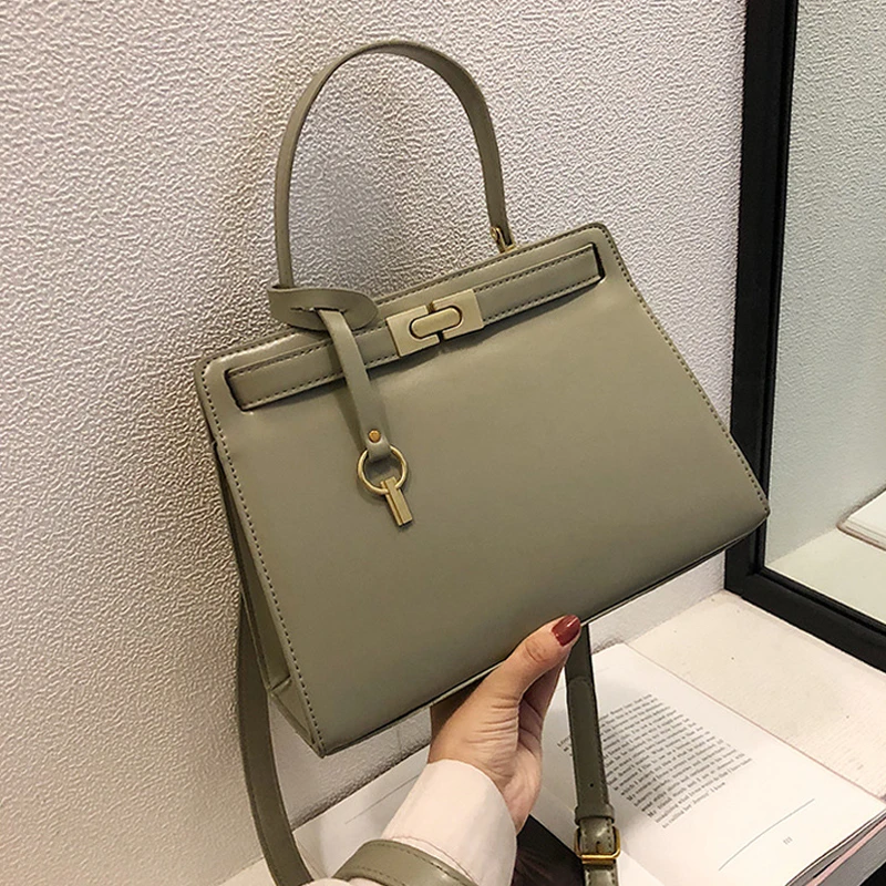 

Luxury Brand Tote Fashion High Quality PU Leather Women's Designer Handbag With Lock 2 Size Ladies Shoulder Messenger Bag Bolsa