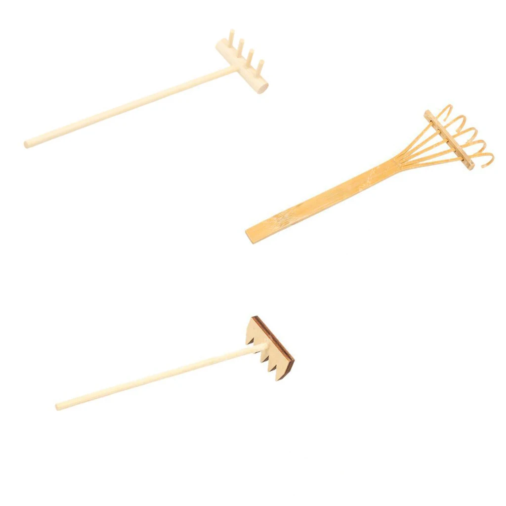 3Pcs Mini Rake for Zen Garden Sand Tabletop Meditation Feng Shui Decor