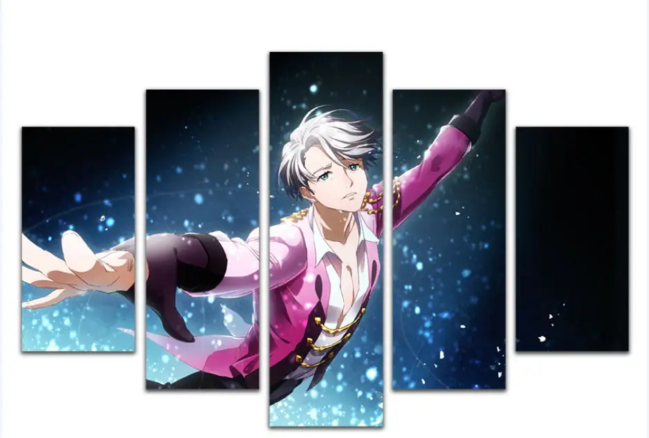 

Art Abstract Indoor Decor 20x35cmx2,20x45cmx2,20x55cm Anime mt2 YURI!!! on ICE Victor Nikifprint canvas decoration 5 pieces