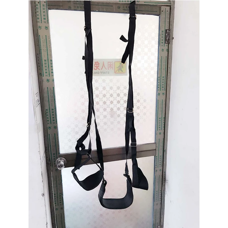  sex Swing Naked Bound Leather Bondage Restraint Open Leg Thigh Locking Wrist Cuffs Belt Belts Fetis