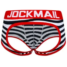 JOCKMAIL, сексуальное мужское нижнее белье, без дна, боксеры, мужские стринги, трусики танга, гей нижнее белье, открытая спина, промежность, бандаж