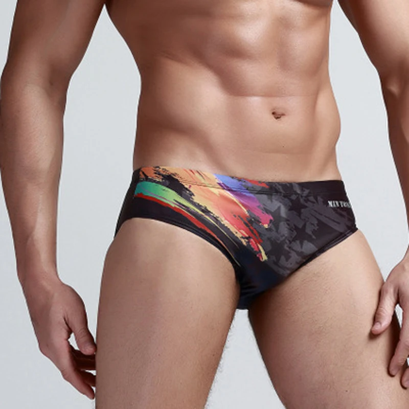 

Swimwear Men Printed Swimsuits Quick Dry Men's Swimming Briefs Gay Sexy Low Waist Swim Brief Shorts Beach Wear Sunga M-XXL