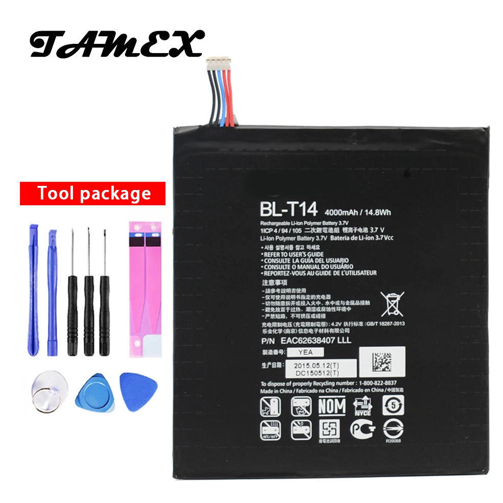 

BL-T14 New High Capacity Li-ion Polymer Replacement Battery For LG GPAD G PAD F V480 V495 V496 V490 4200mAh Phone Batteria Tool