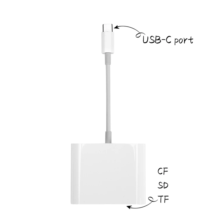 USB-C SD/TF/CF 3 в 1 кард-ридер устройство для просмотра фото для MacBook Pro, Chromebook Pixel, GalaxyS8/S8+/Note 8/S9/S9+/Note 9/S10 и т. д