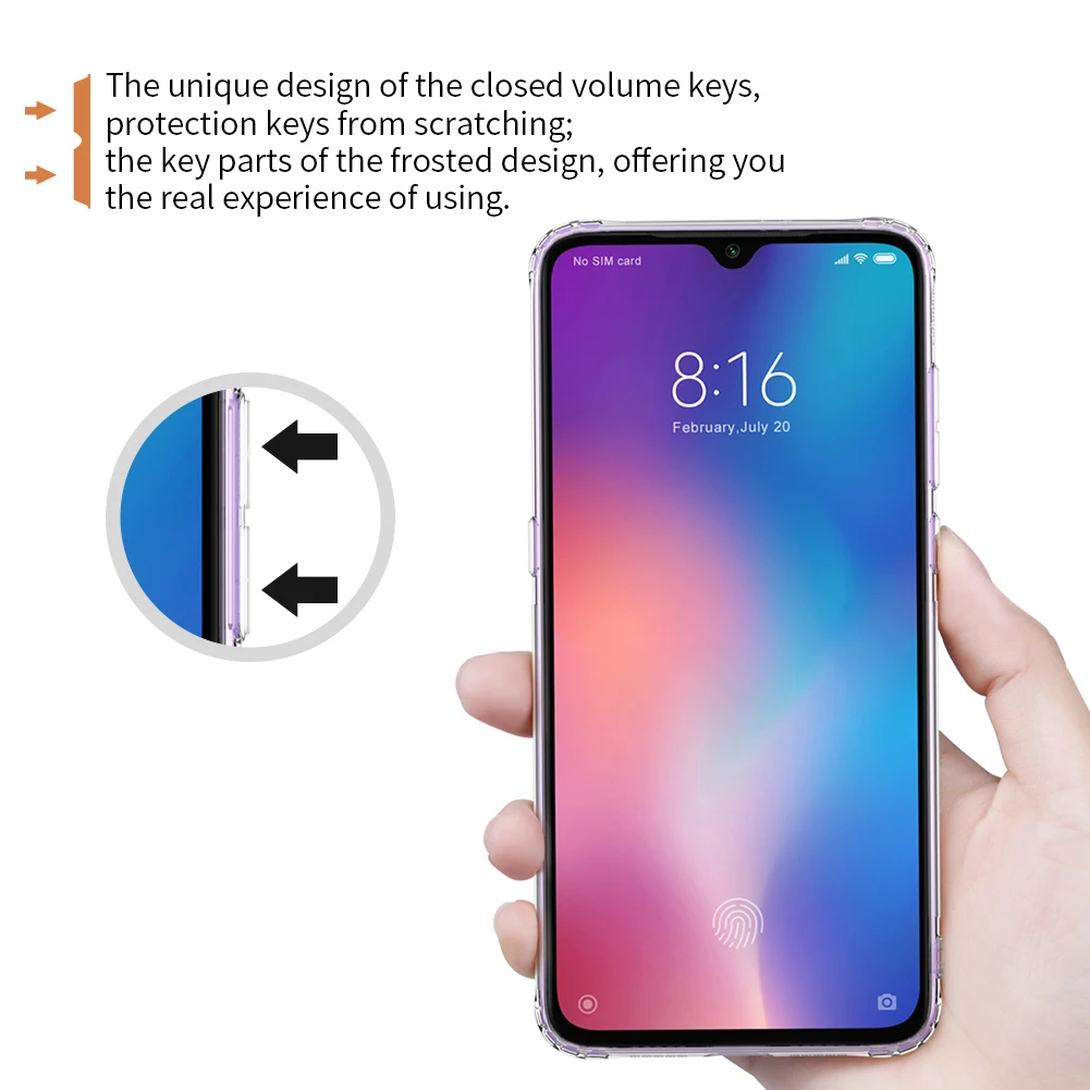 Для Xiaomi mi 9/mi 9 Explorer Nillkin натуральная мягкая ТПУ Силиконовая Противоударная задняя