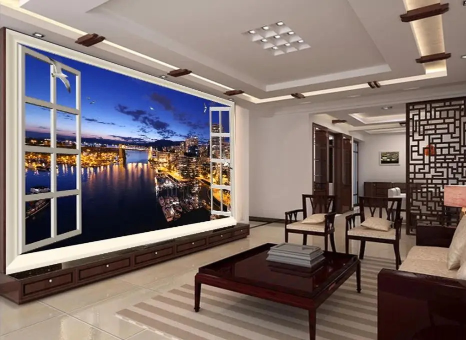 modern living room wallpapers Beautiful city starlight night scene HD TV background wall decoration painting modern living room wallpapers Beautiful city starlight night scene HD TV background wall decoration painting