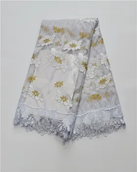

african lace tulle fabric free shipping nigerian latest lace 2016 net mesh style with white guipure lace fabric 16A20