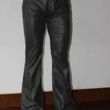 28-38 можно настроить новые высококачественные мужские модные деловые Брюки-клеш кожаные брюки бар Сценические костюмы