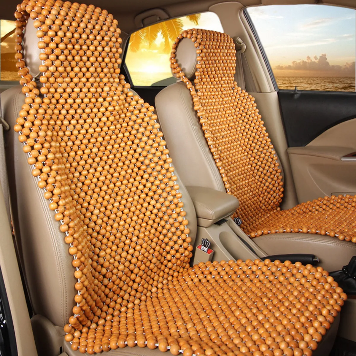 AUDEW натуральная деревянная Автомобильная подушка деревянная вышитая бисером накидка на сиденье Массажная классная Удобная автомобильная подушка