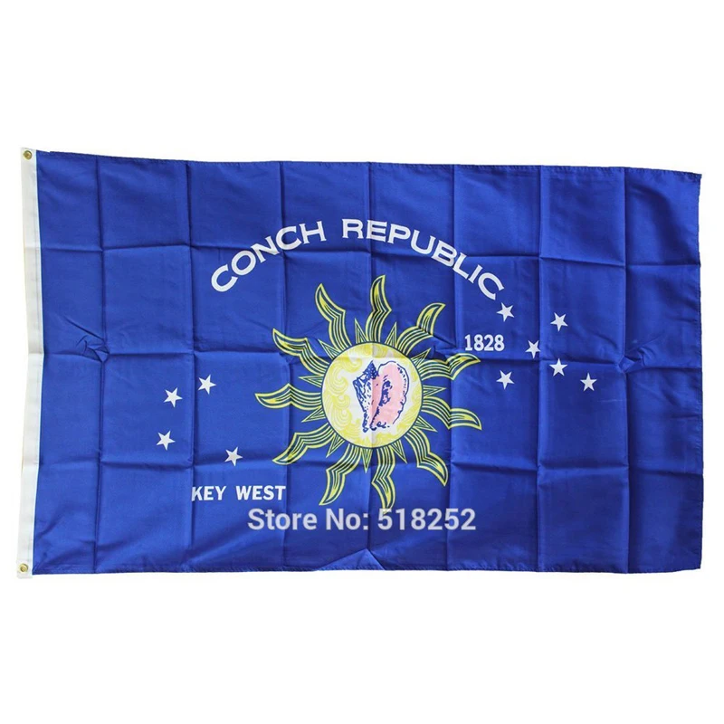Conch Republic Flag 3x5 FT 150X90CM Banner 100D Polyester Custom flag